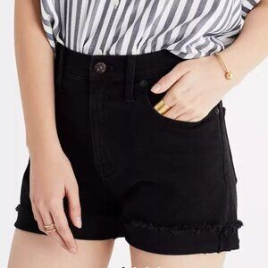 Madewell‎ High Rise Denim Boyshorts in Faded Black Shorts Style C1732